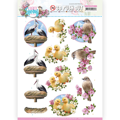 Enjoy Spring - birds - Paper Tole/ Decoupage Die Cut Sheet