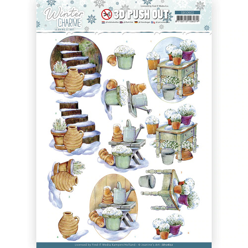 Winter Charm Stairs Paper Tole/ Decoupage Die Cut Sheet