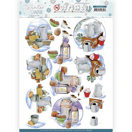 Winter Charm Zinc Decorations Paper Tole/ Decoupage Die Cut Sheet
