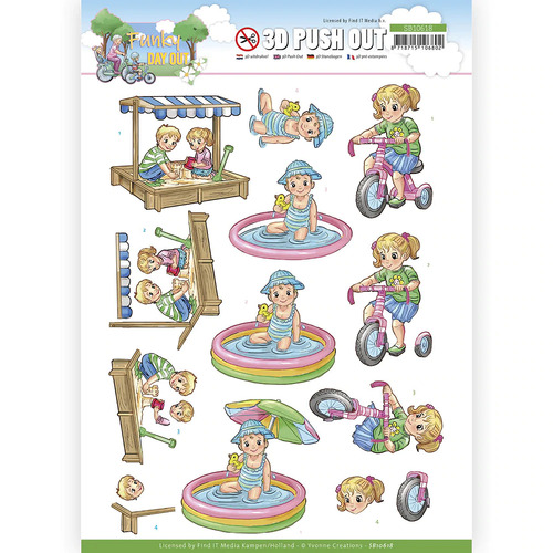 Funky Day Out Playground Paper Tole/ Decoupage Die Cut Sheet