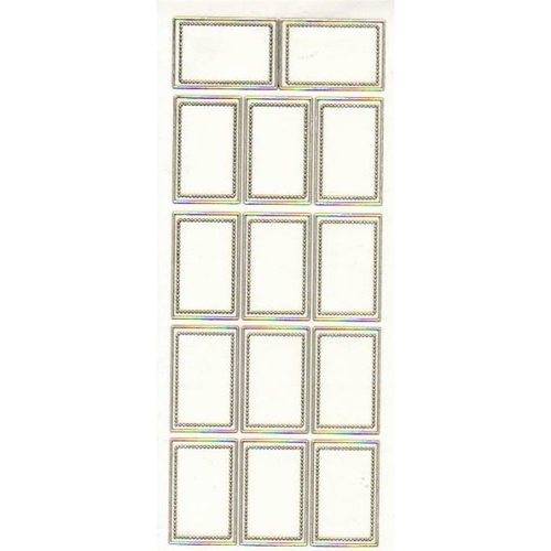 Stitched Rectangles Transparent Sticker GOLD
