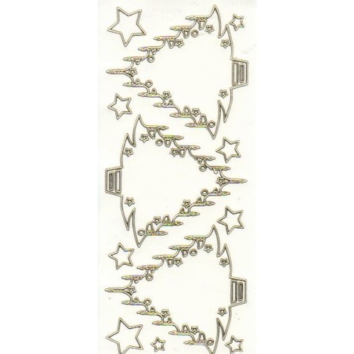 Decorated Christmas Trees  SILVER Glitter