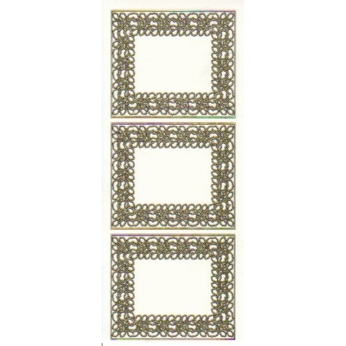 Fancy Frame Transparent Glitter Sticker GOLD