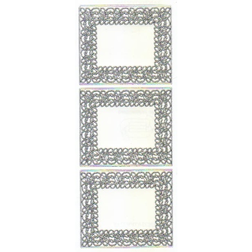 Fancy Frame Transparent Glitter Sticker SILVER