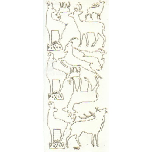 Reindeer & Stag Transparent Sticker GOLD