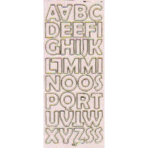 Alphabet Upper Case Transparent GOLD Glitter