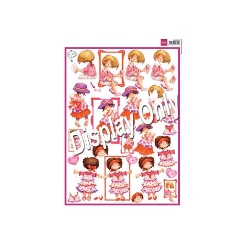 Dress up Teenage Girl in Pink Paper Tole Sheet