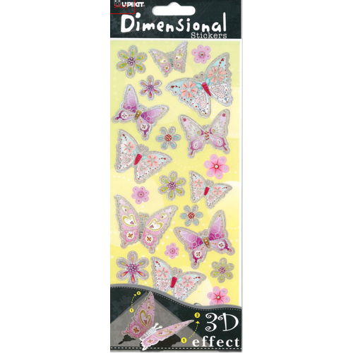 Butterflies & Flowers Dimensional Stickers