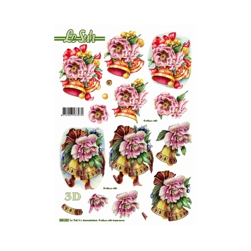 Le Suh Bells & Flowers Die Cut Paper Tole