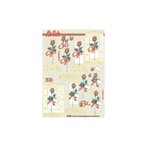 Red Roses Paper Tole Sheet