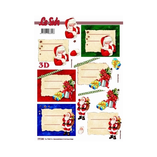 Santa Gift Tag Paper Tole