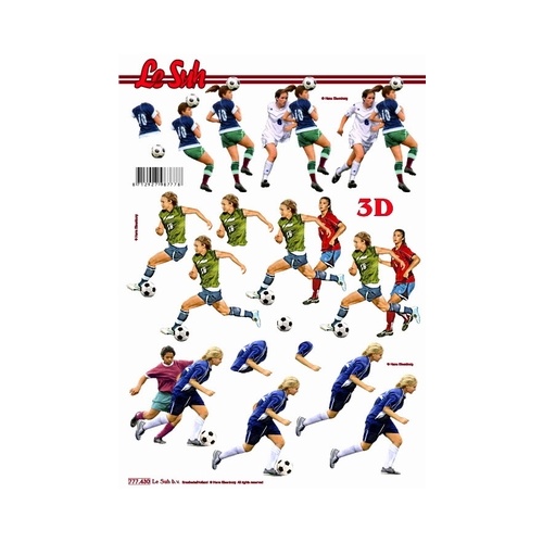 Soccer Male & Female Paper Tole Sheet