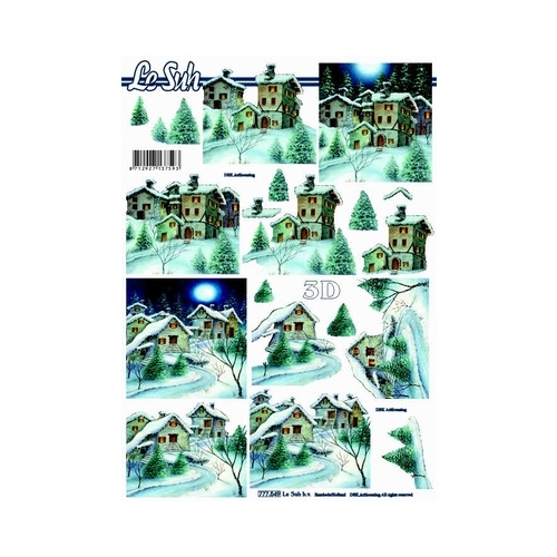 Villages in the Snow Paper Tole