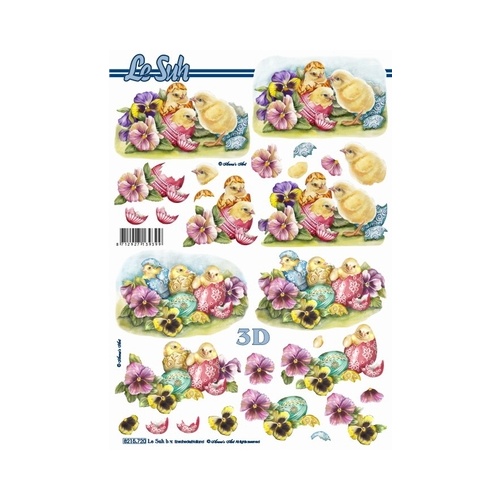 Easter Chicks & Pansies Paper Tole