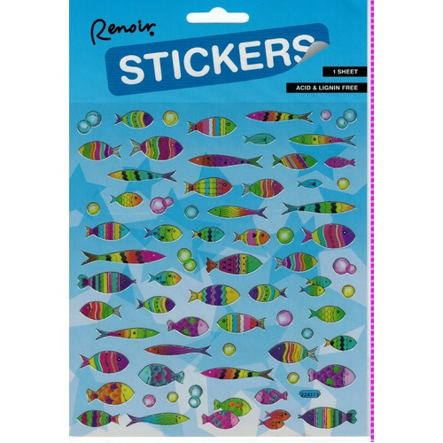 Fish with Silver Trim Stickers