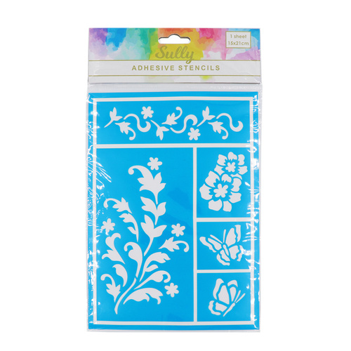 Butterfly & Flowers Decorative Self Adhesive Stencil