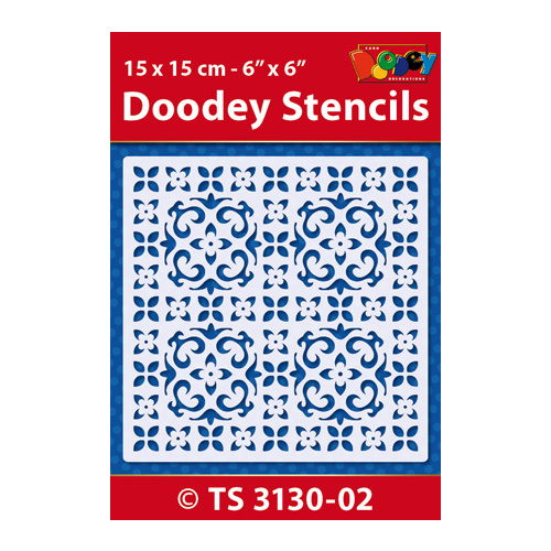 Floral Squares Stencil