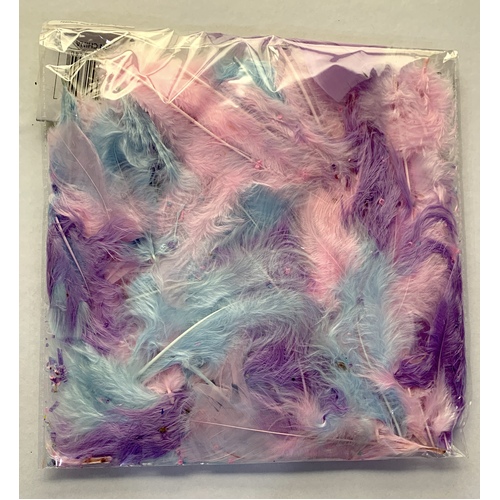 Feathers Pink, Lilc & Blue 10gm Pack