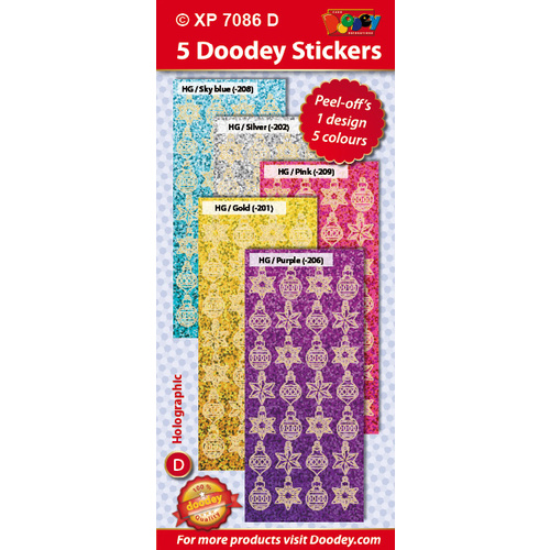 Decorated Baubles Holographic Assorted Pack